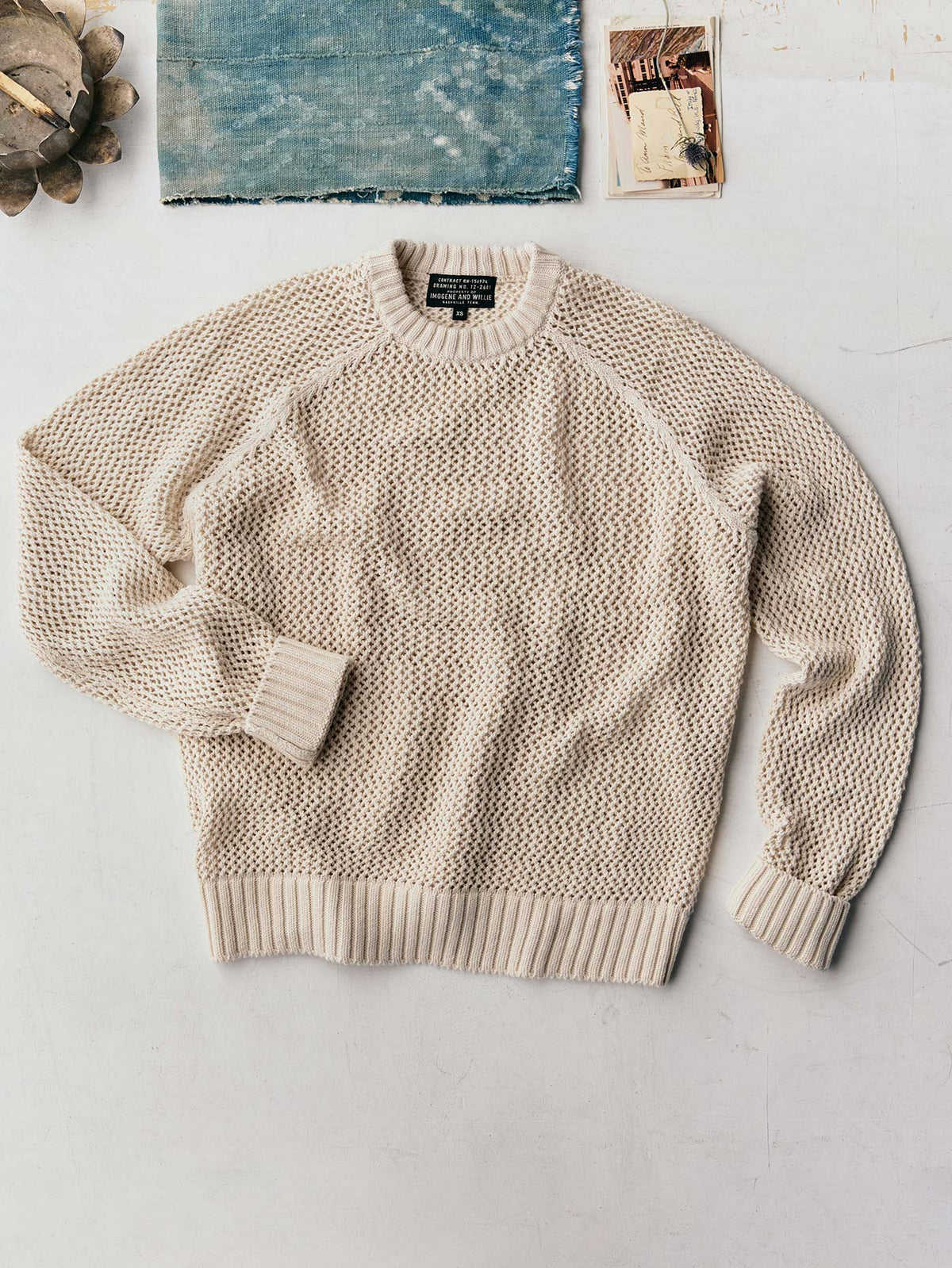 cascabel open weave sweater in natural