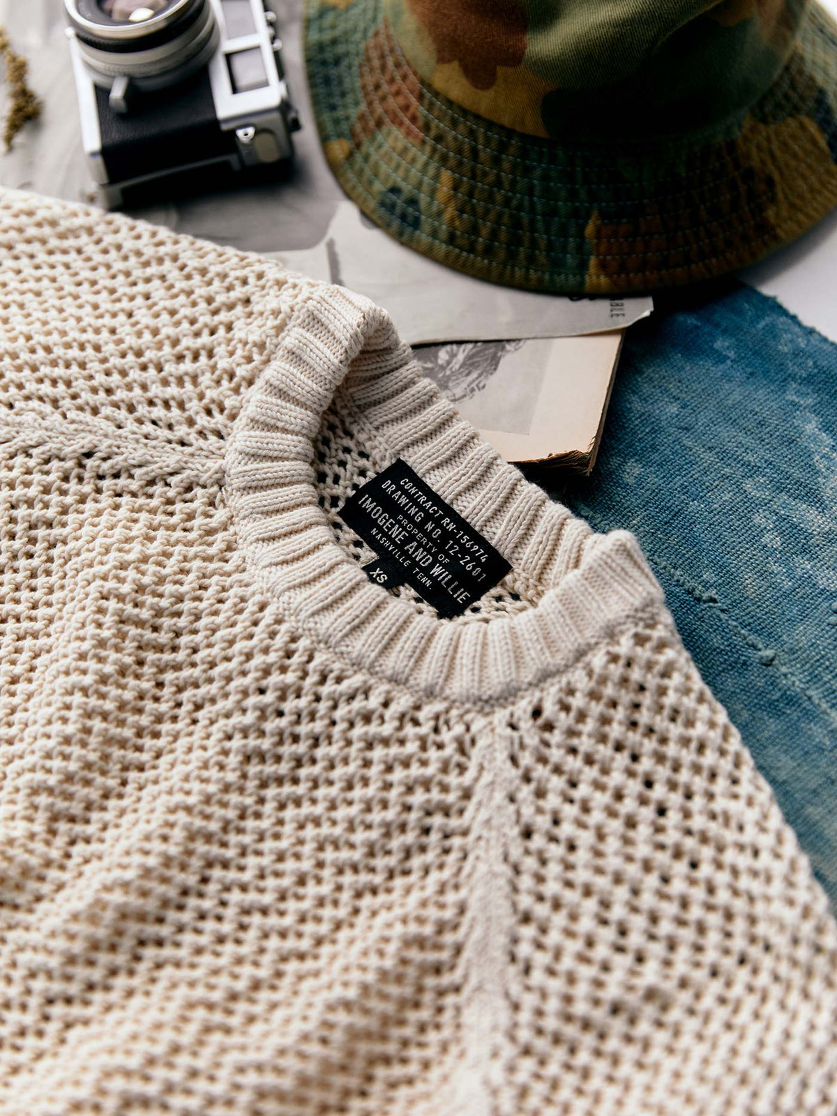 cascabel open weave sweater in natural