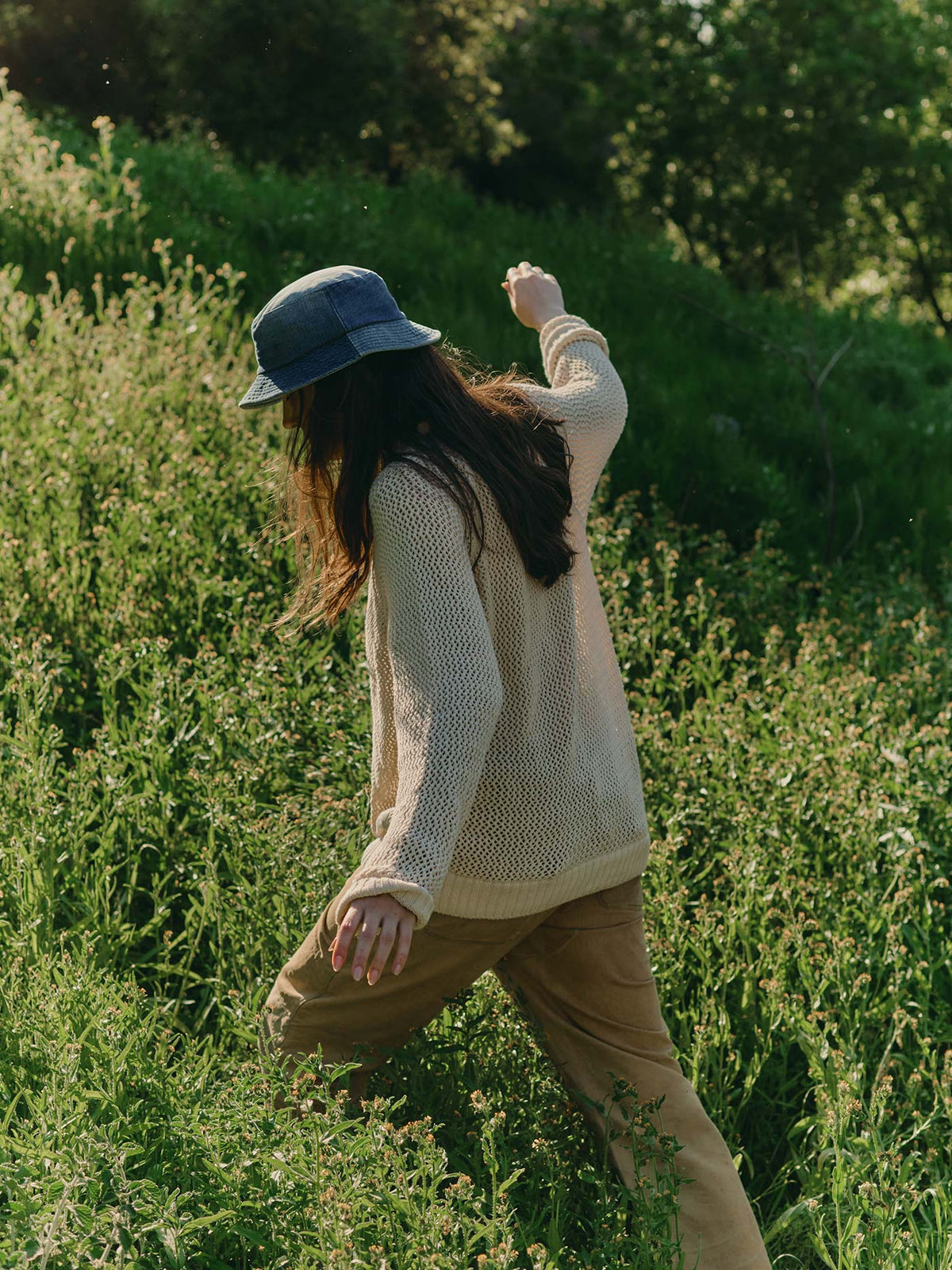 cascabel open weave sweater in natural
