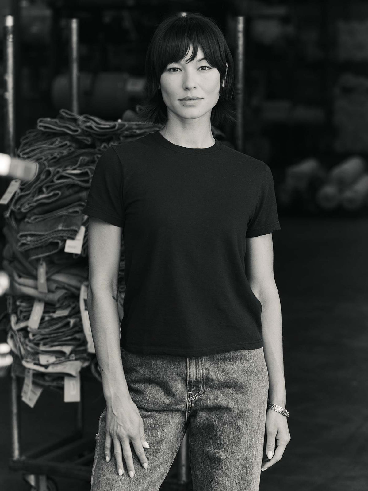 the cotton project tee in faded black