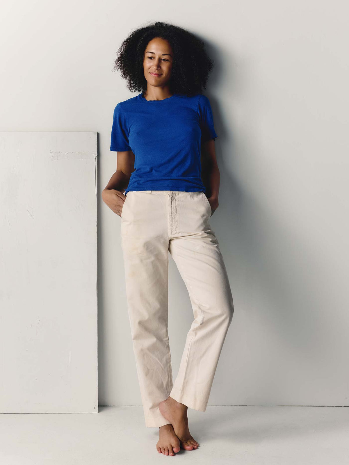 the cotton hemp tee in blue