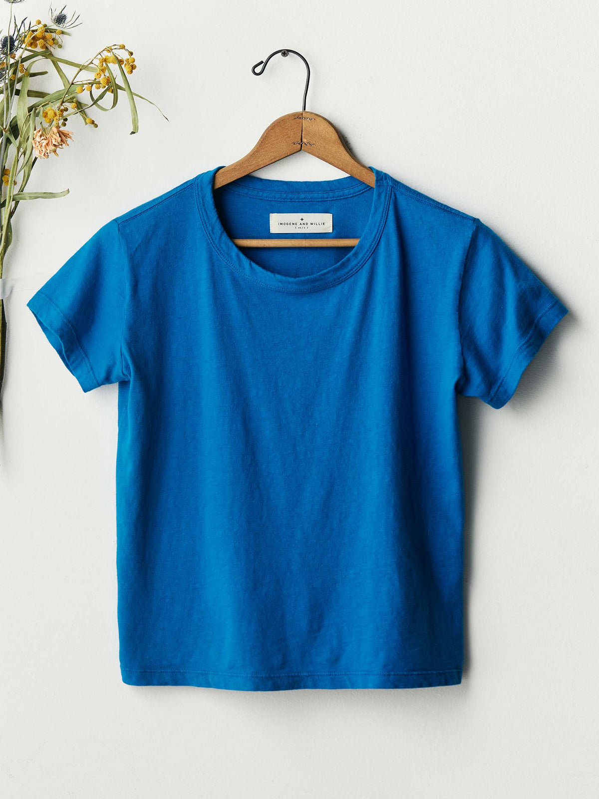 the drop tee in cerulean