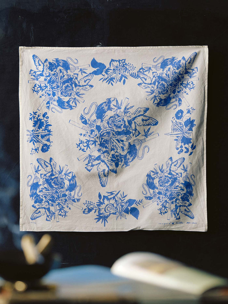 the "blue ceramic" bandana