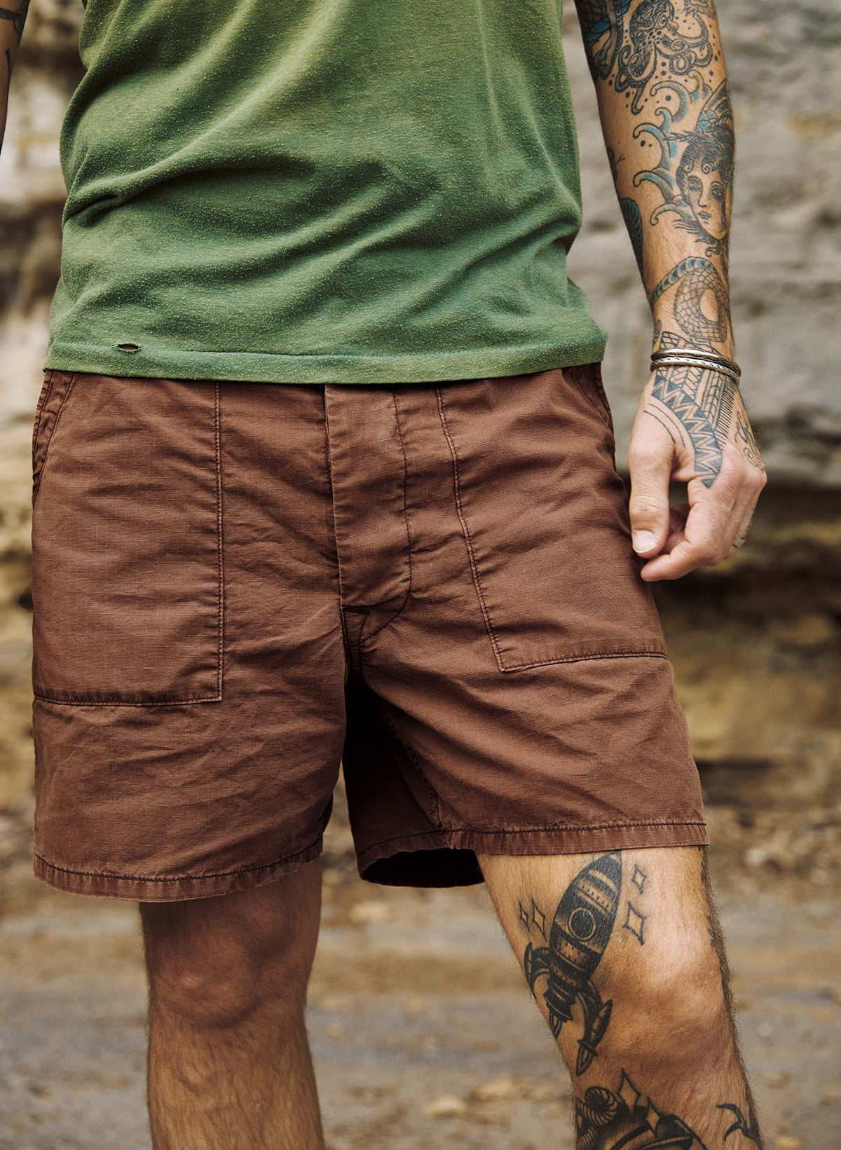 the ripstop fatigue short in brown
