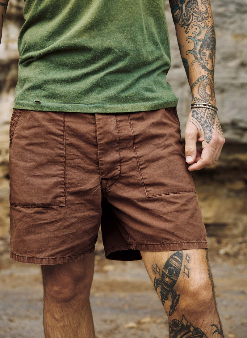 the ripstop fatigue short in brown