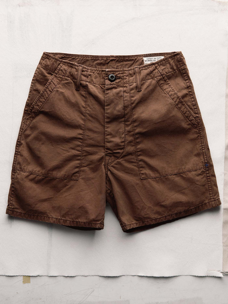 the ripstop fatigue short in brown - Model
