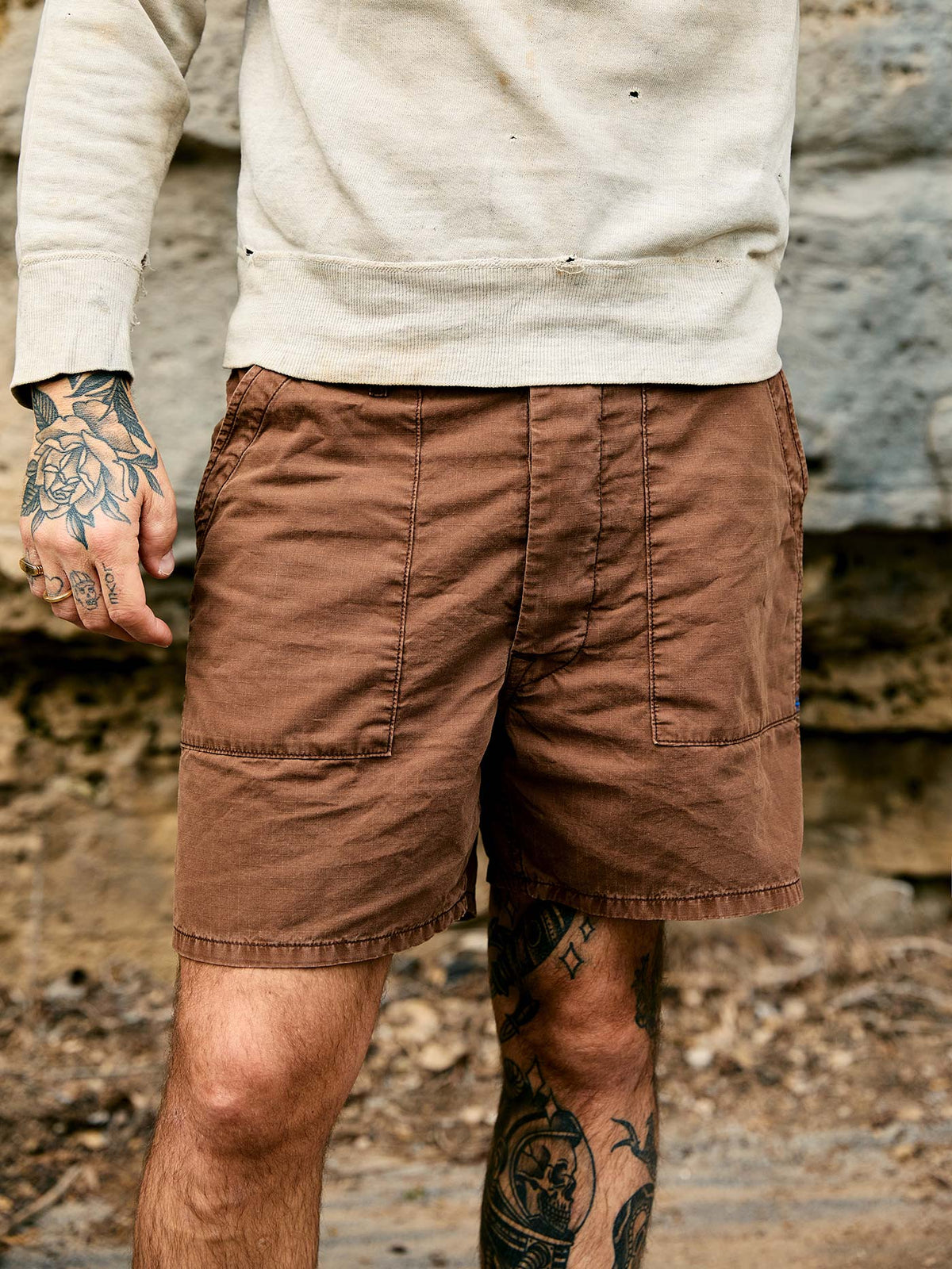 the ripstop fatigue short in brown