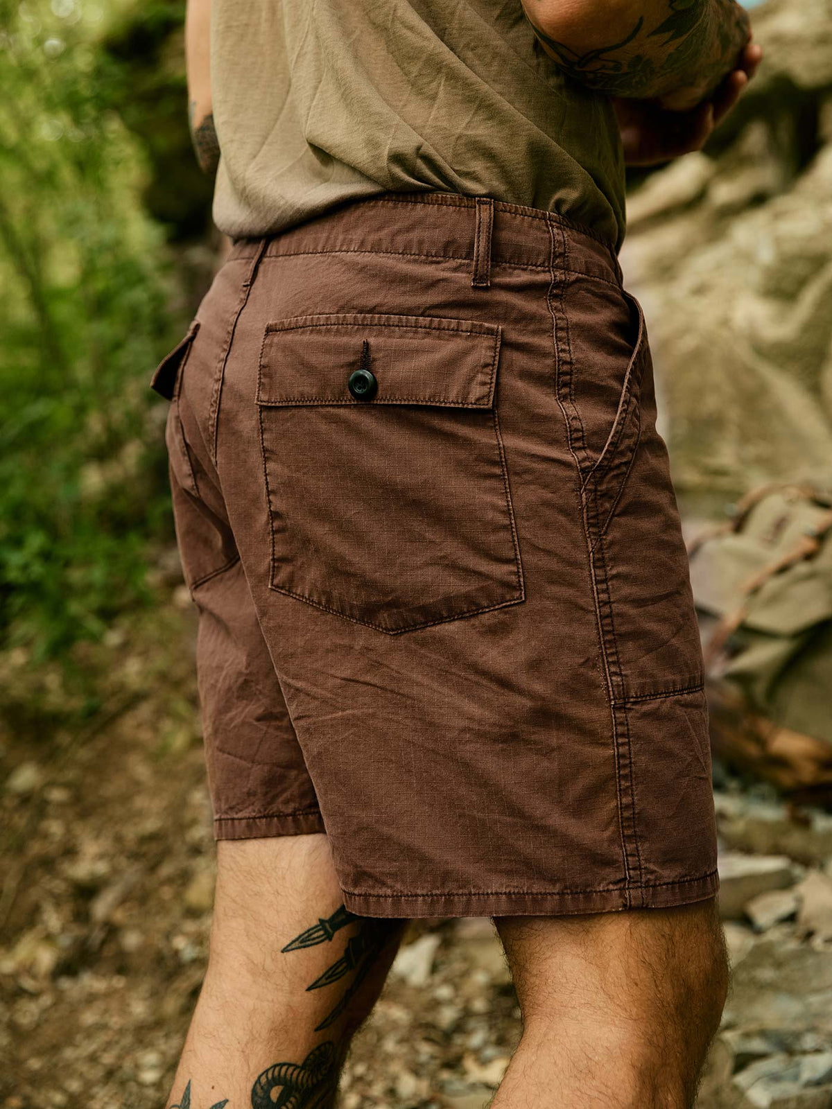 the ripstop fatigue short in brown