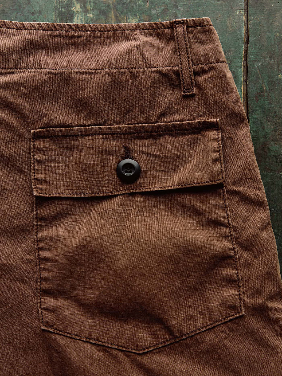 the ripstop fatigue short in brown
