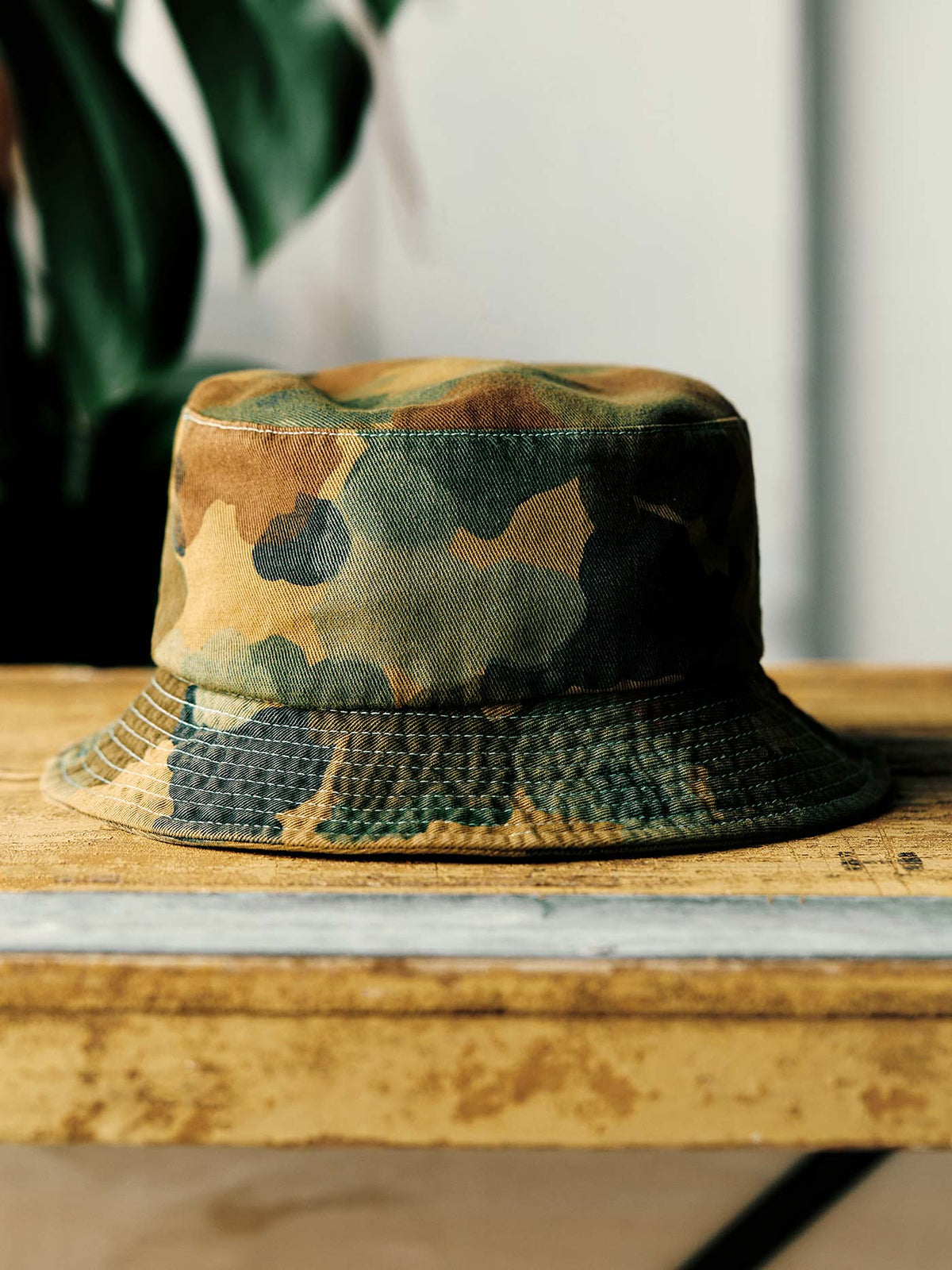 painted camo bucket hat