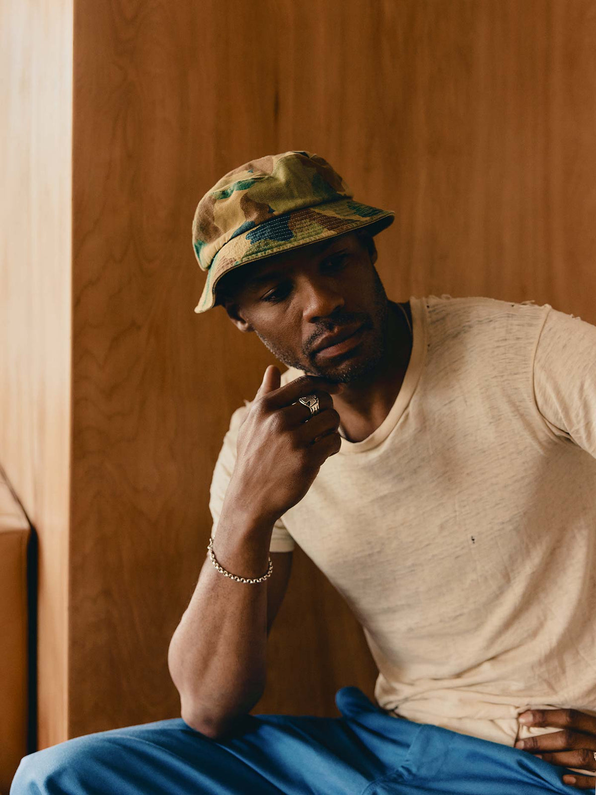 painted camo bucket hat