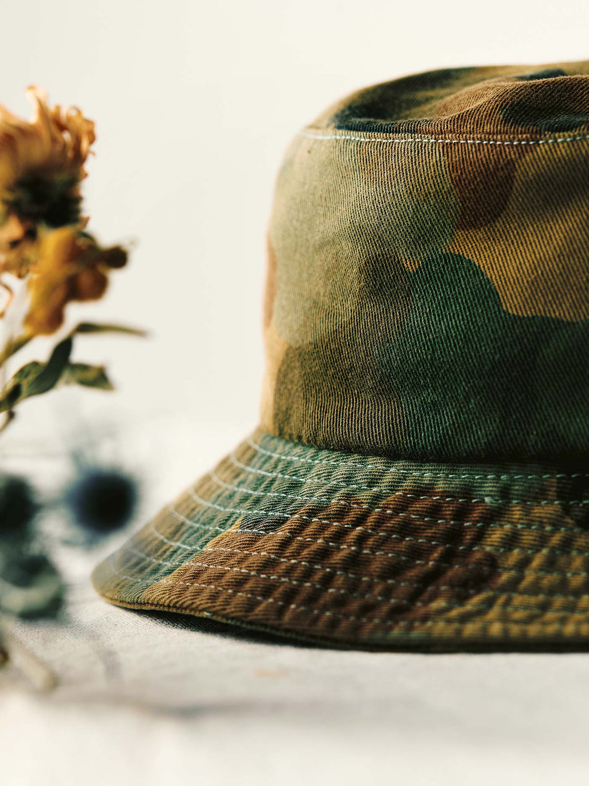painted camo bucket hat