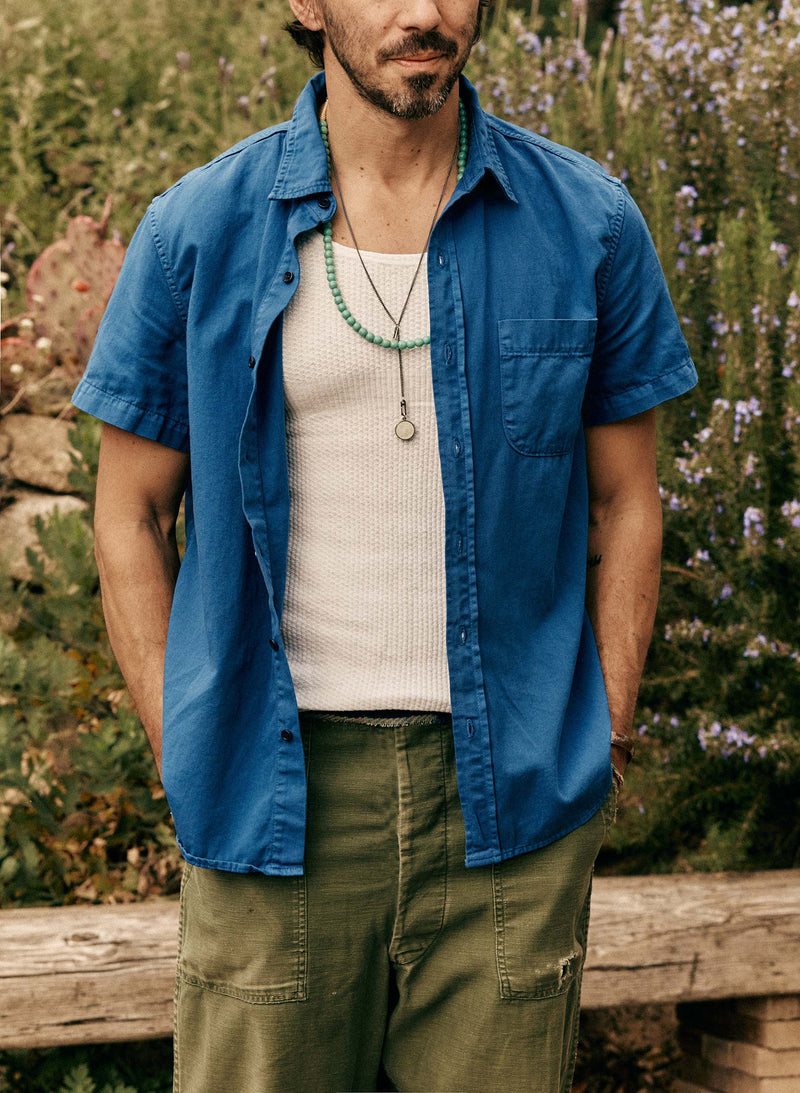 the whisper twill shirt in blue