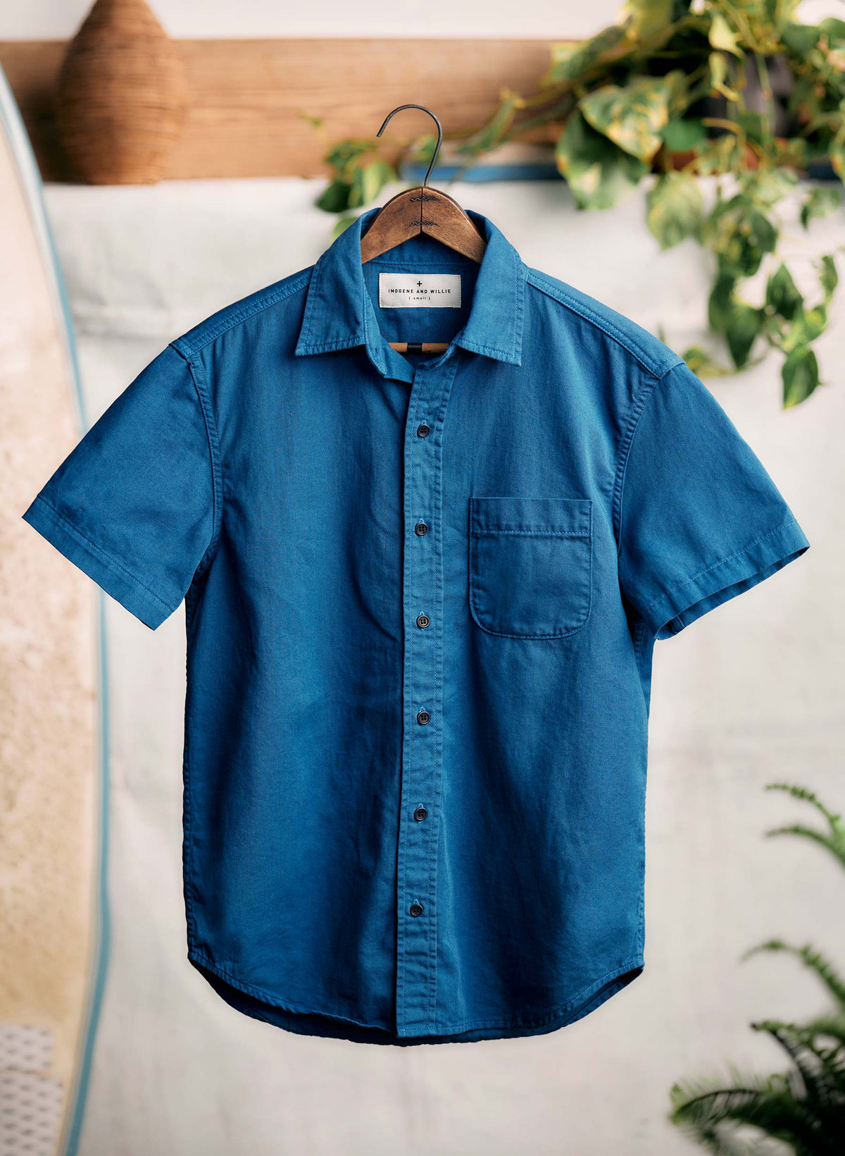 the whisper twill shirt in blue