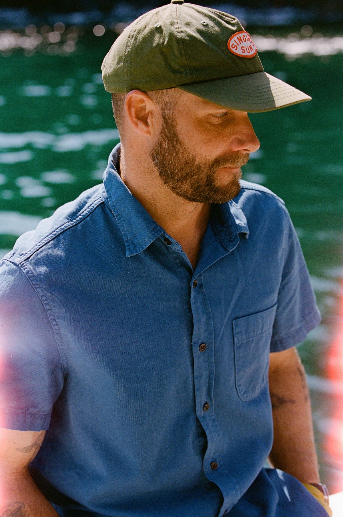 the whisper twill shirt in blue