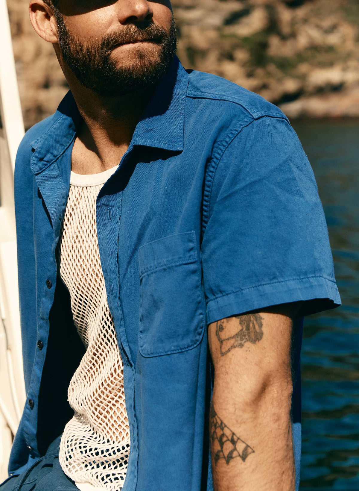 the whisper twill shirt in blue