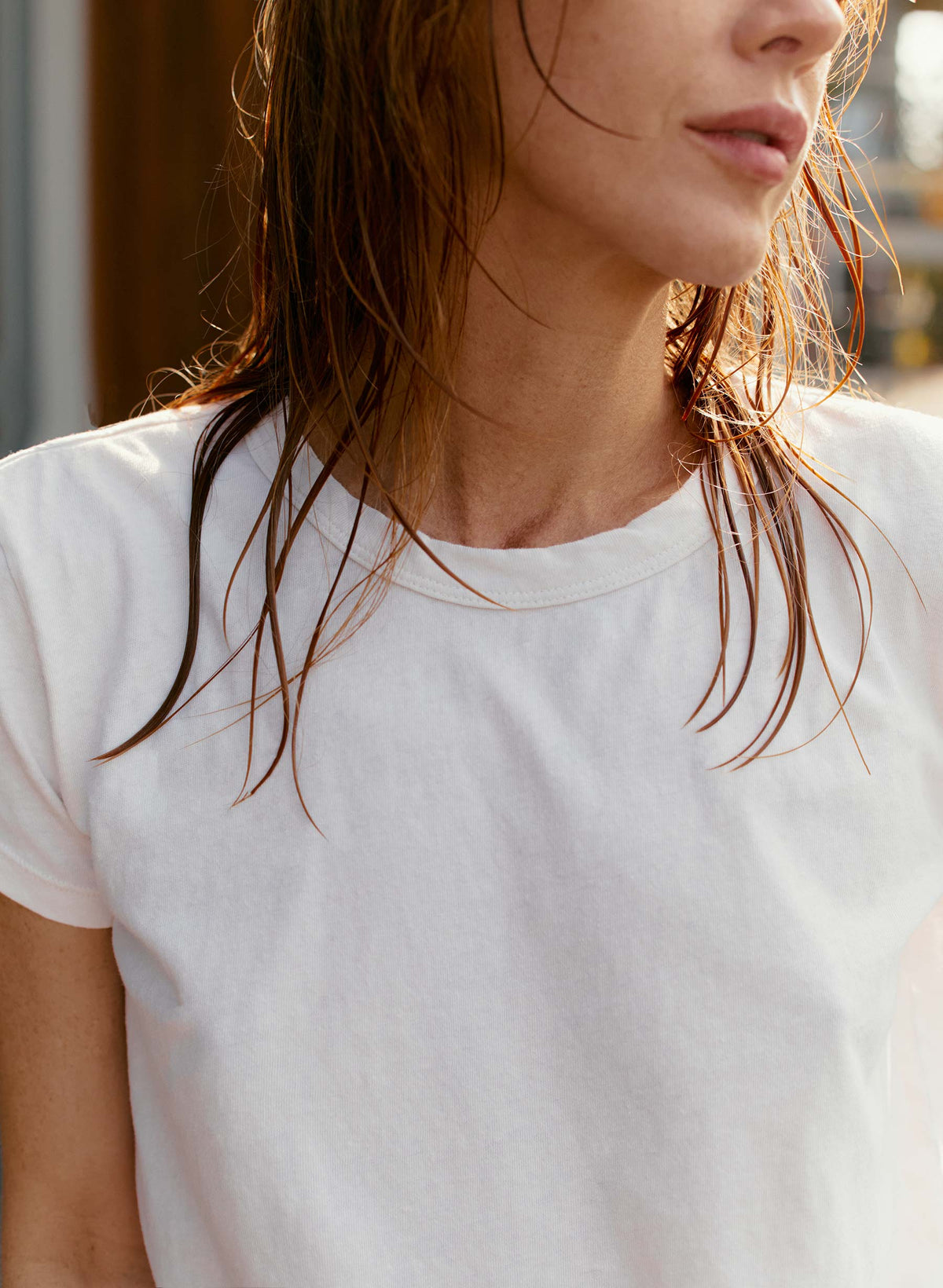 the drop tee in vintage white