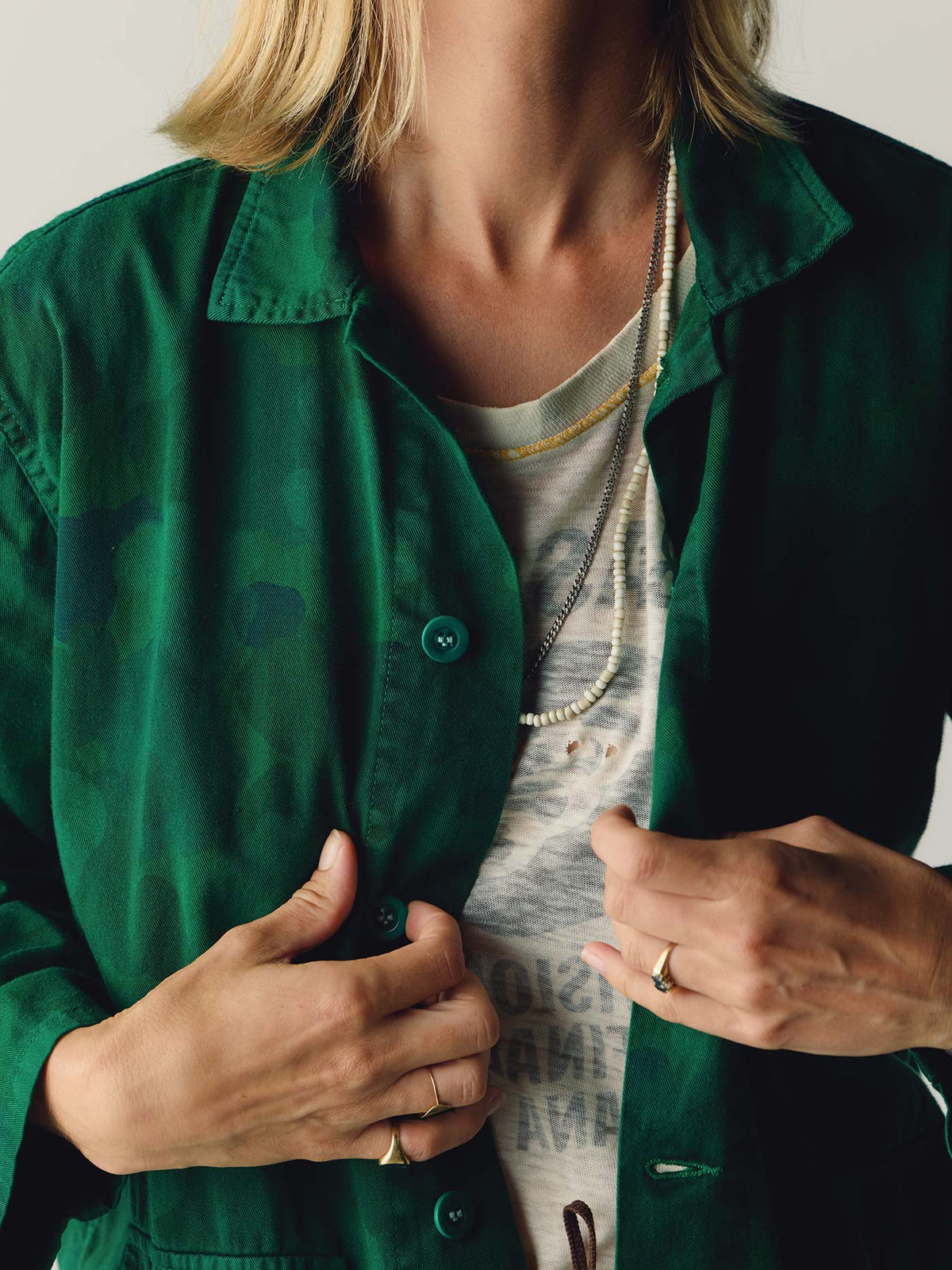 the goodall jacket in overdyed painted camo