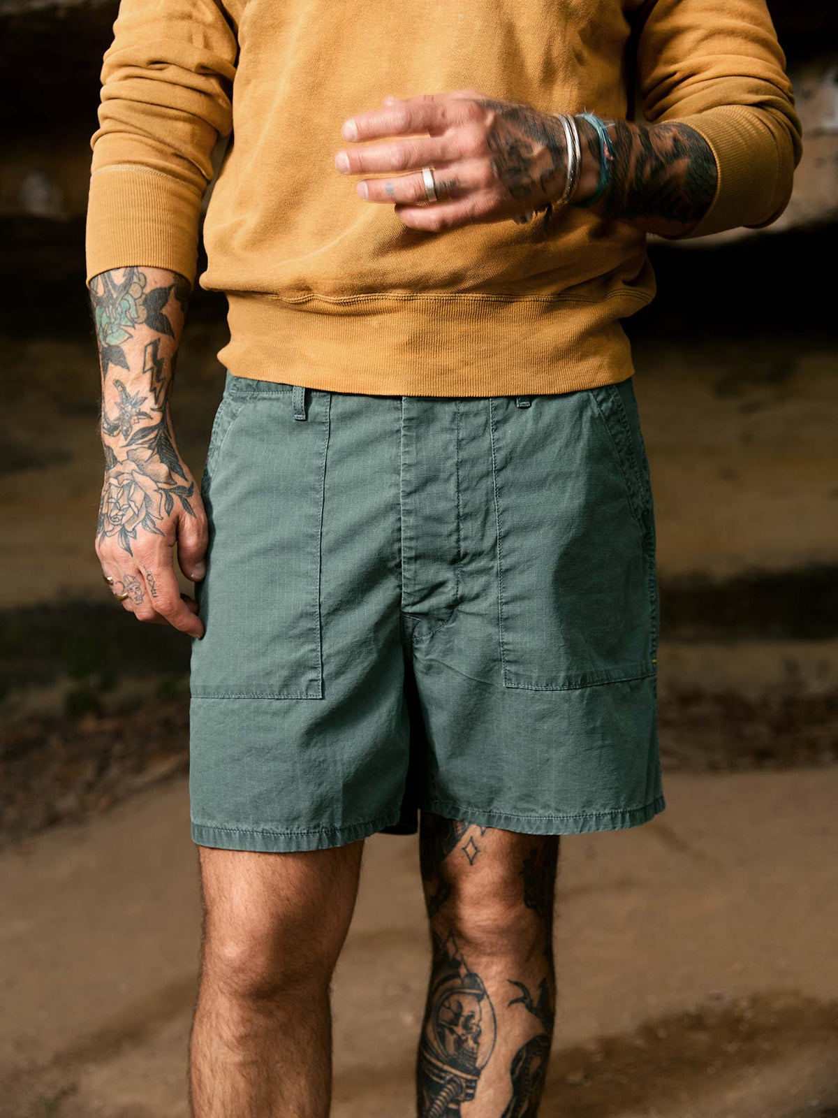 the ripstop fatigue short in slate