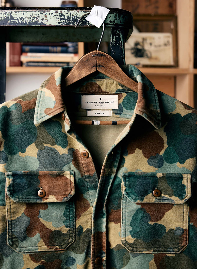the griffin workshirt in painted camo - Model