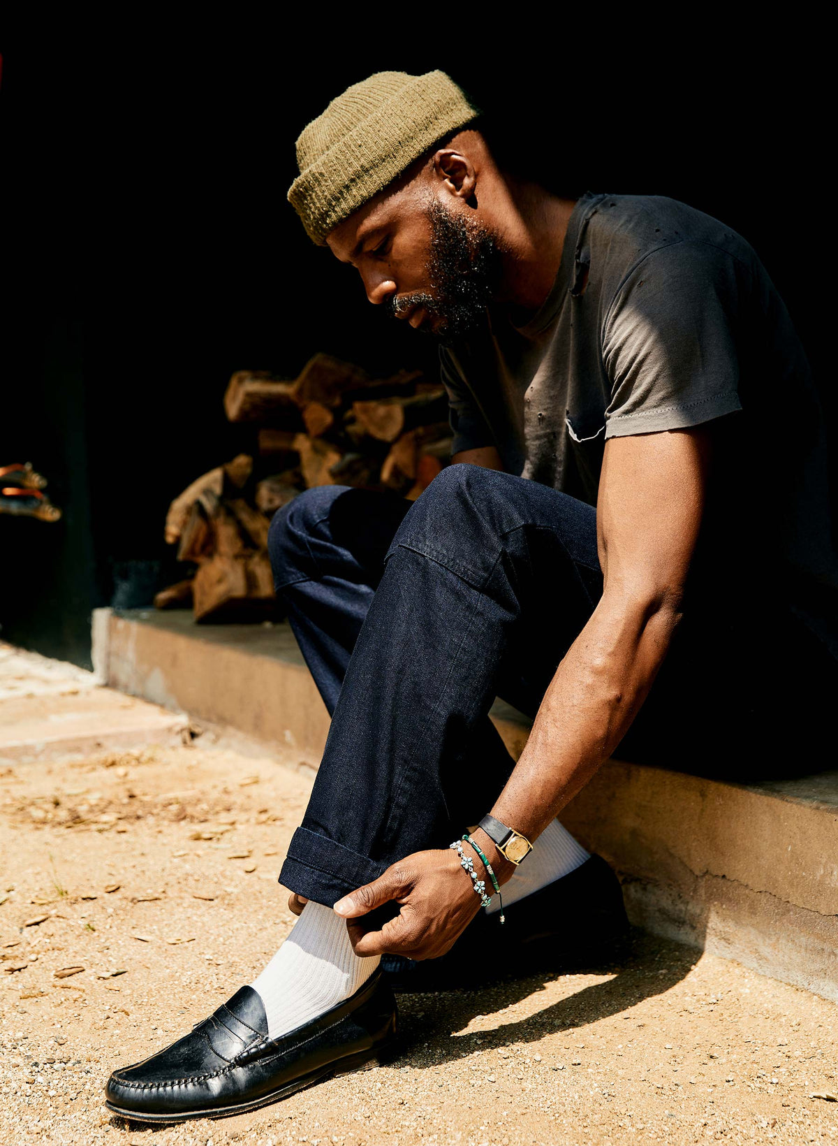 hencye workpant in black indigo