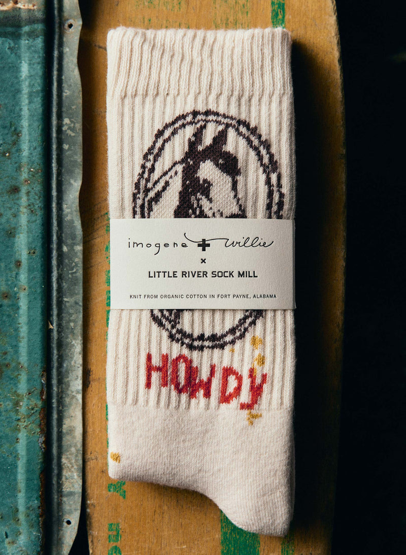 the "howdy" sock - Model