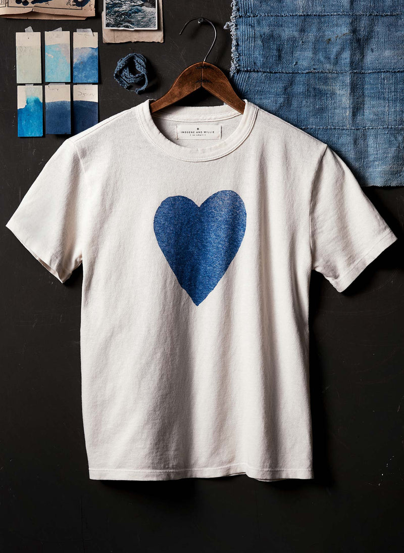 the "heart" tee in blue