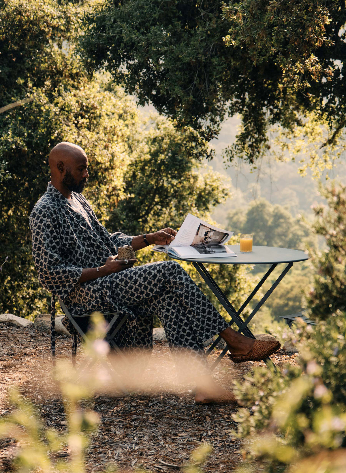 the ojai robe in indigo kiji