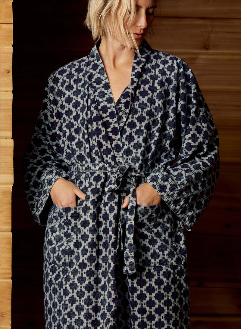 the ojai robe in indigo kiji
