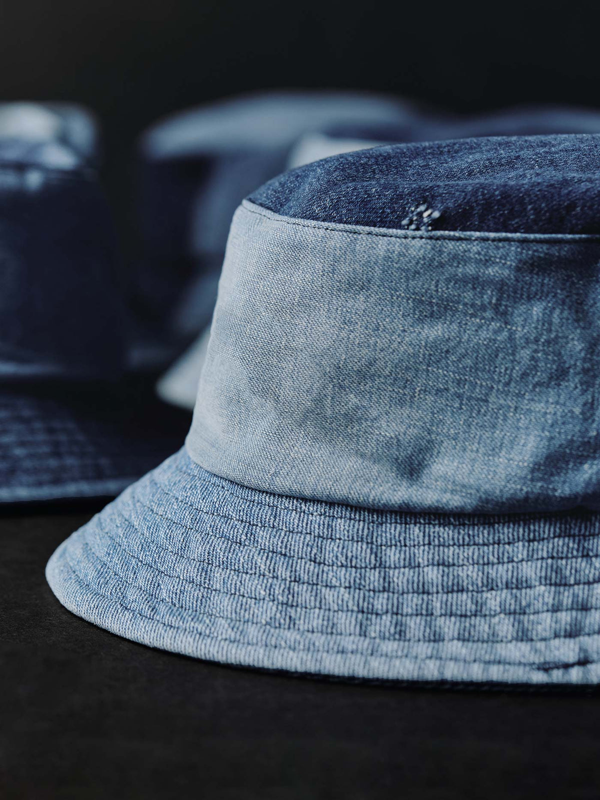 love fades recycled denim bucket hat