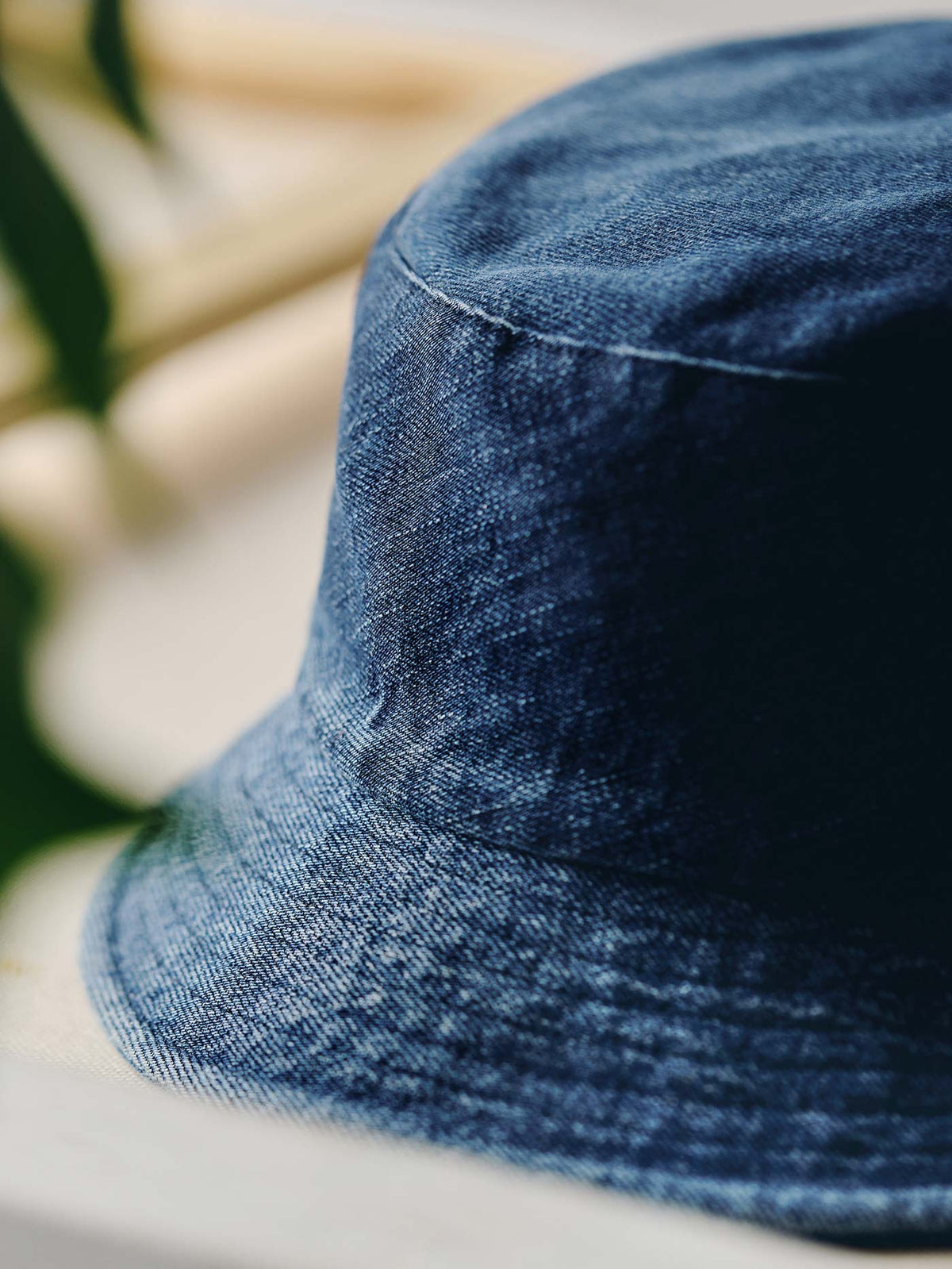 love fades recycled denim bucket hat