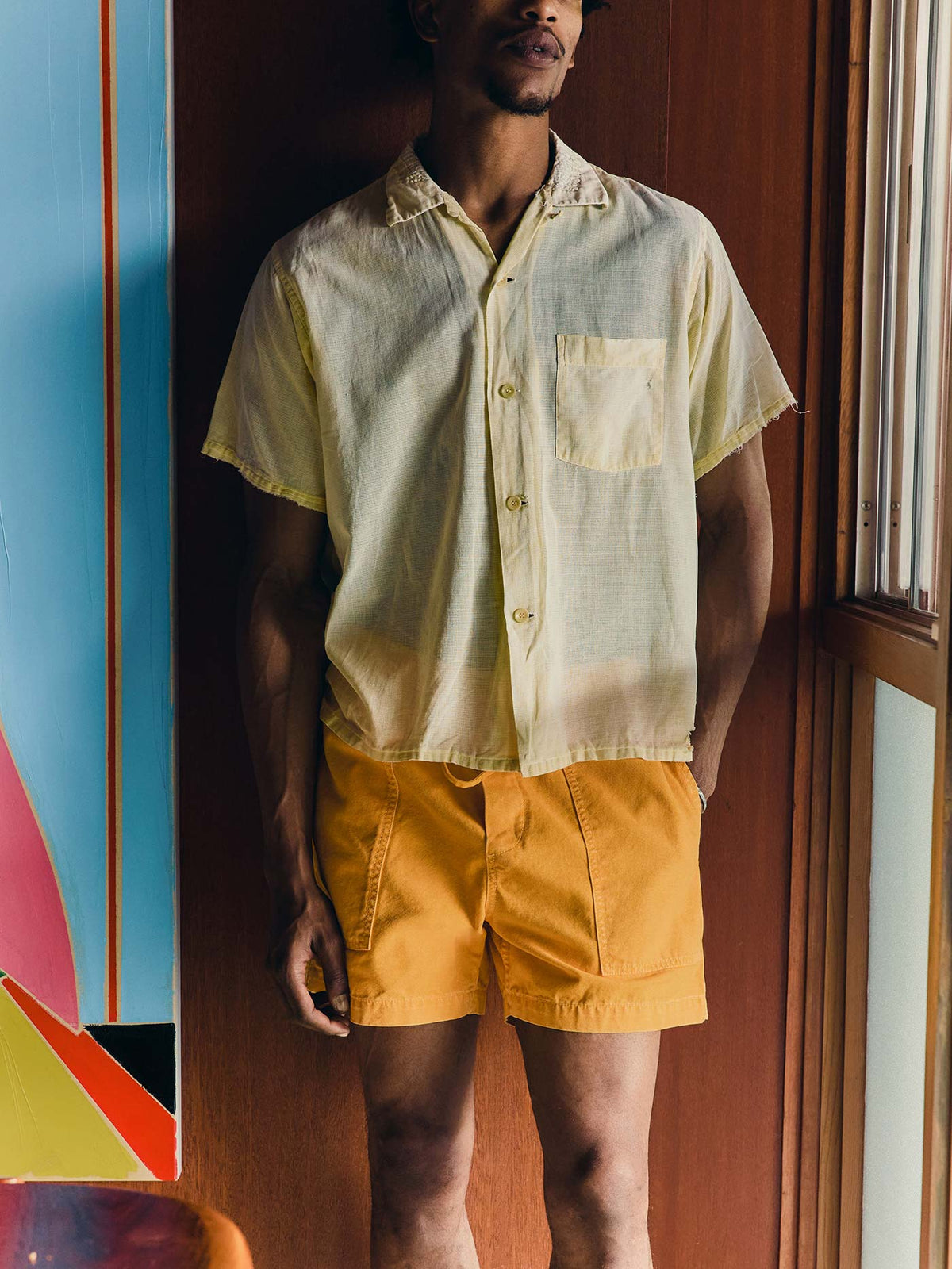 the canvas lounge short in marigold