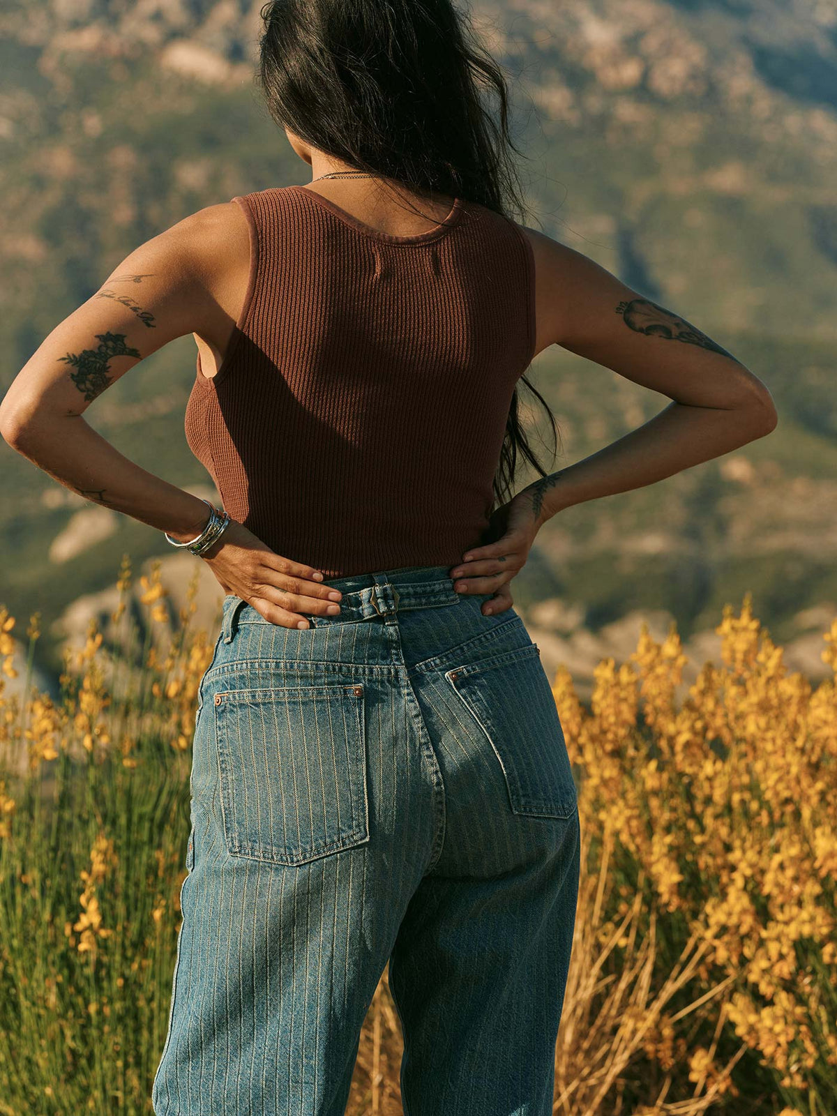 the vintage tank in open knit chestnut