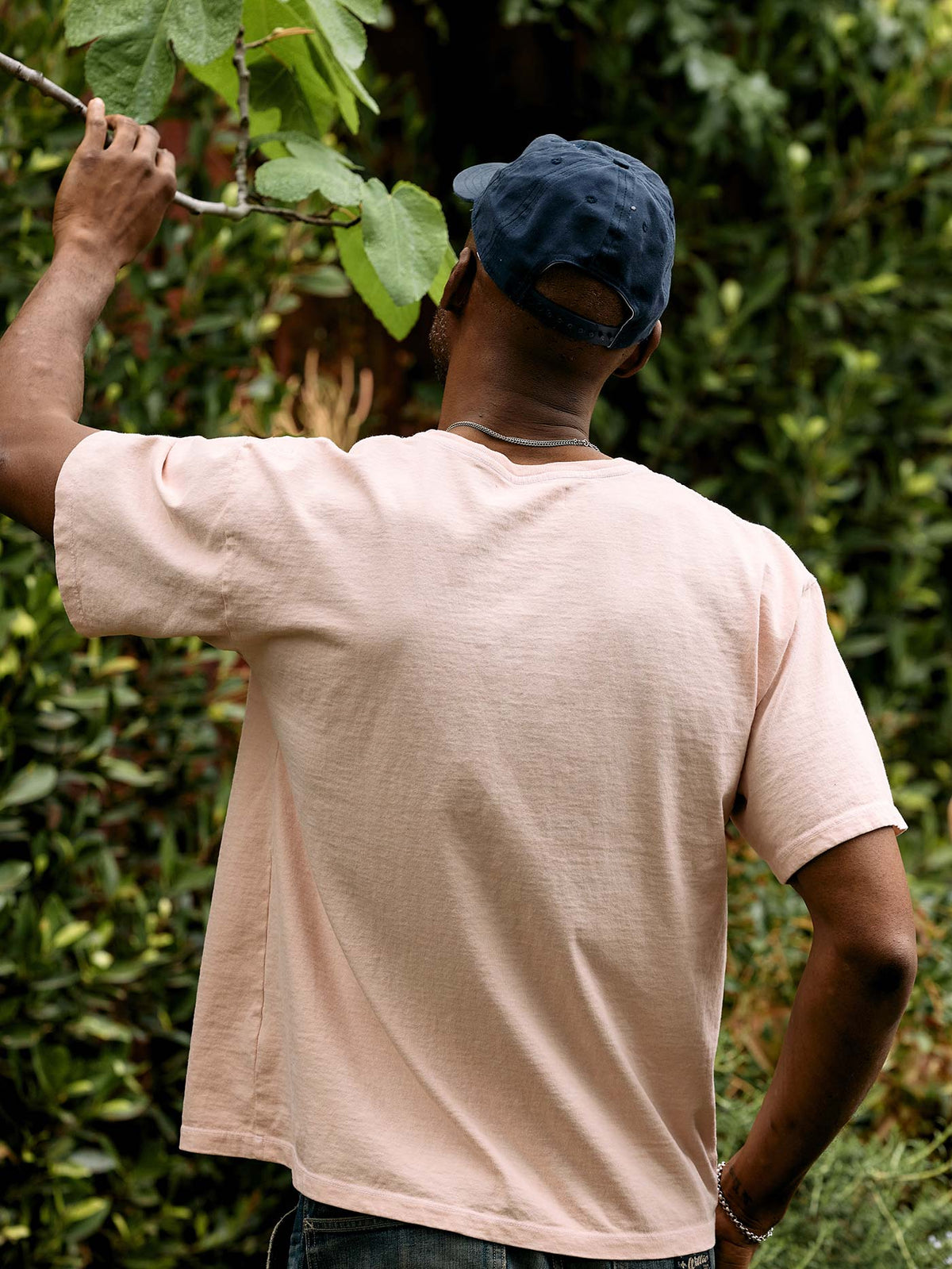 faded pink knit box crew