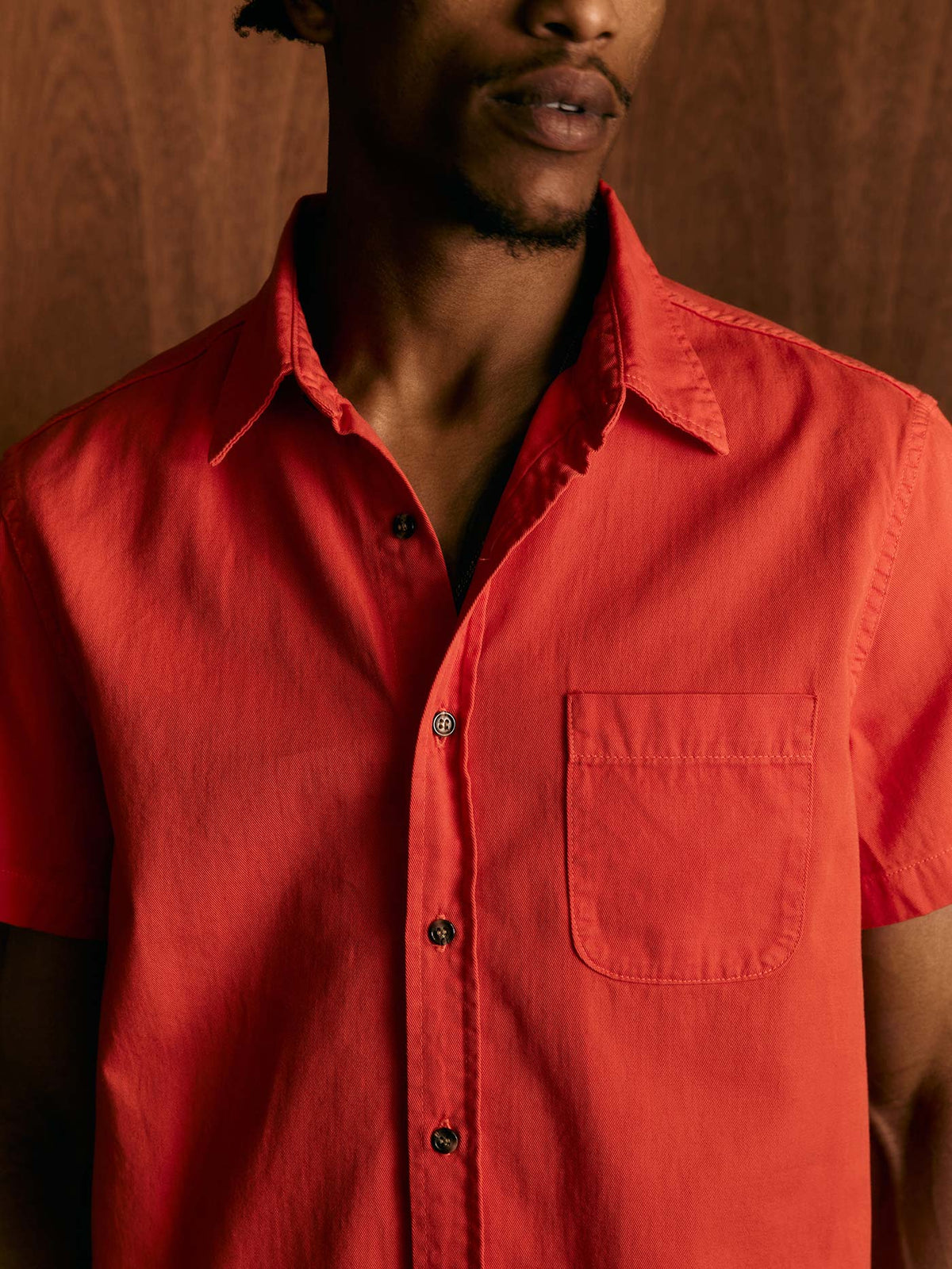 the whisper twill shirt in poppy