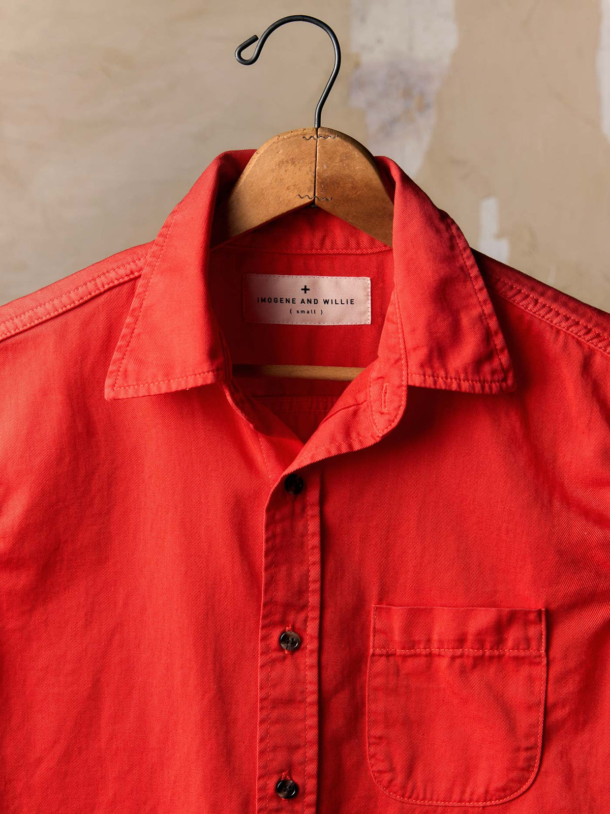 the whisper twill shirt in poppy