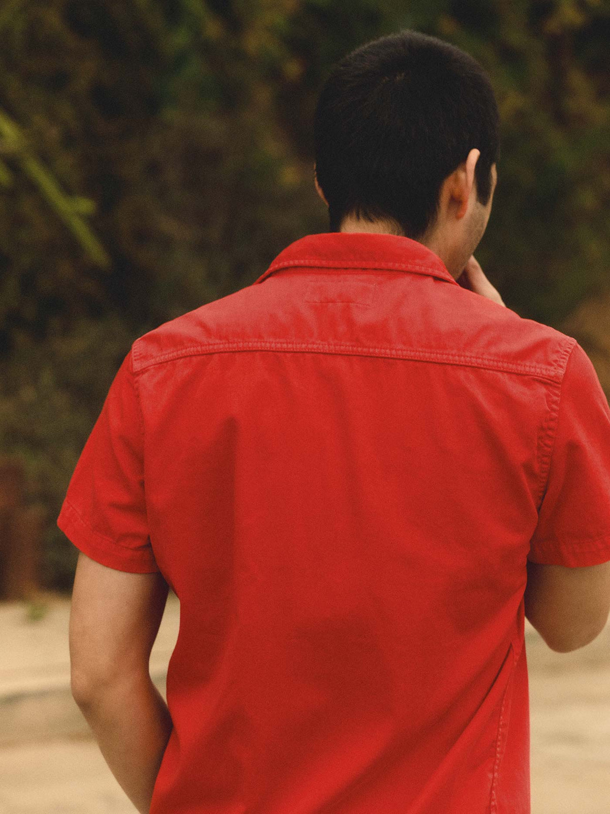 the whisper twill shirt in poppy