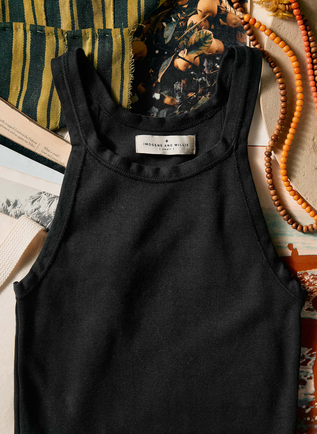 faded black ribbed racerback tank