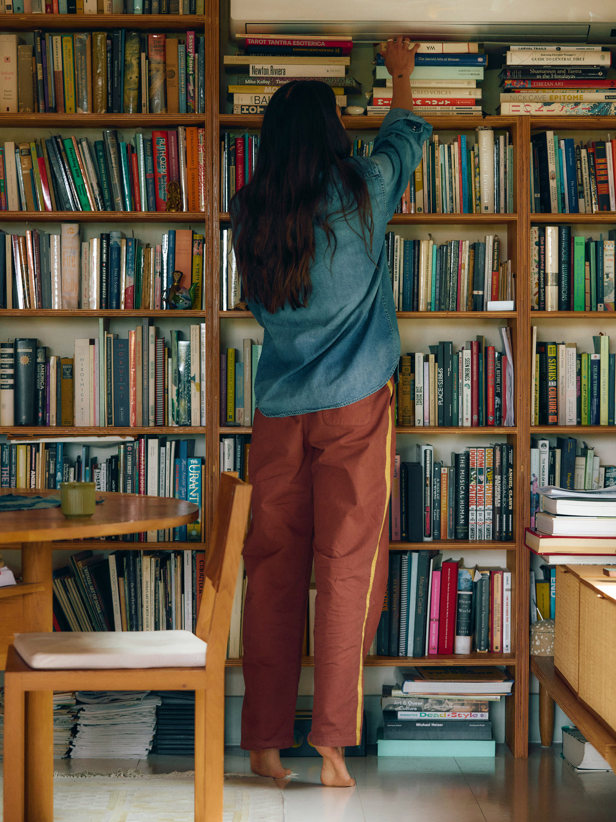 baker striped trouser in terra