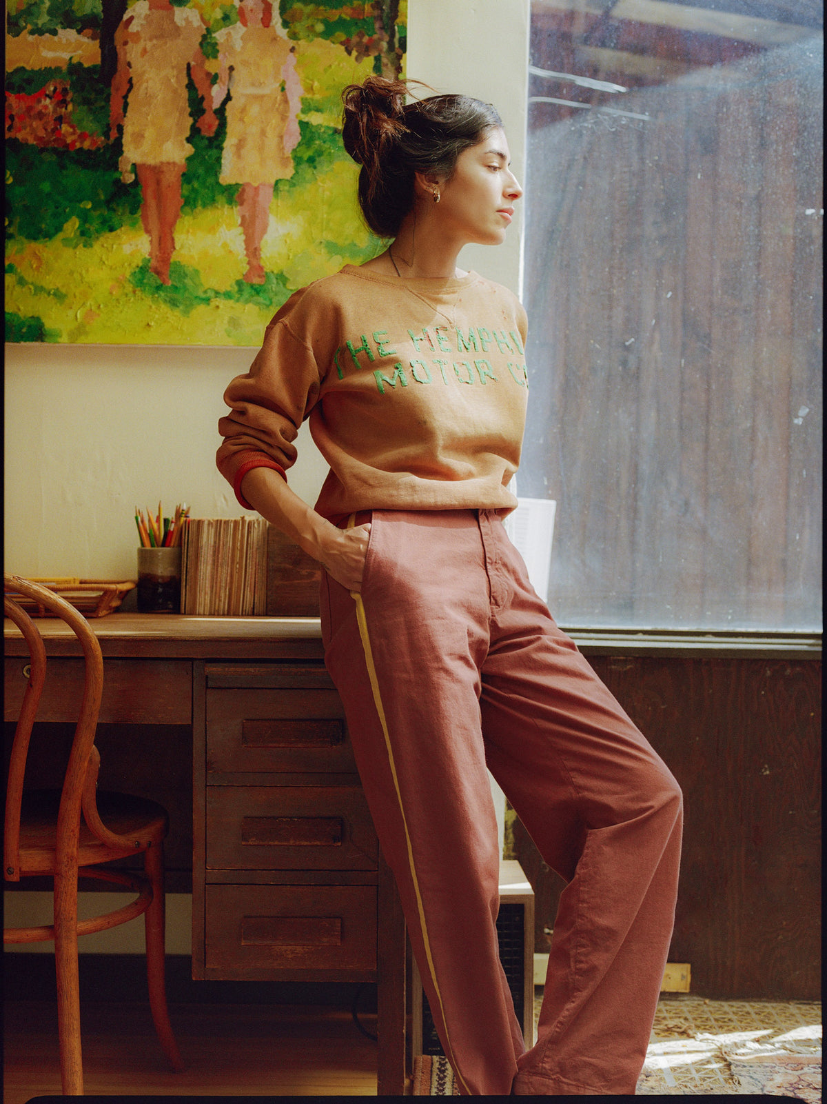 baker striped trouser in terra