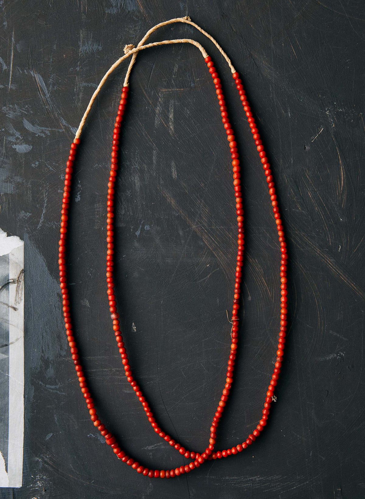 vintage red trade bead necklace