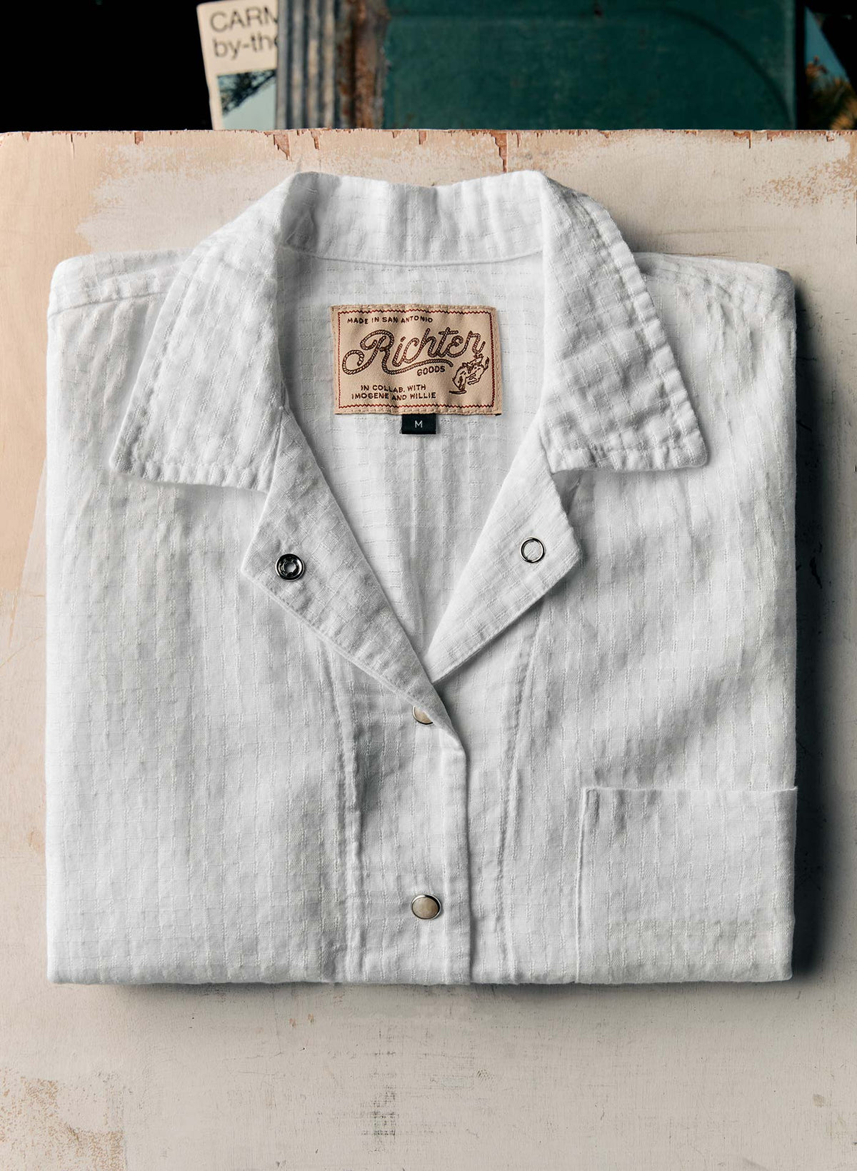 i+w x richter goods white dobby pearl snap