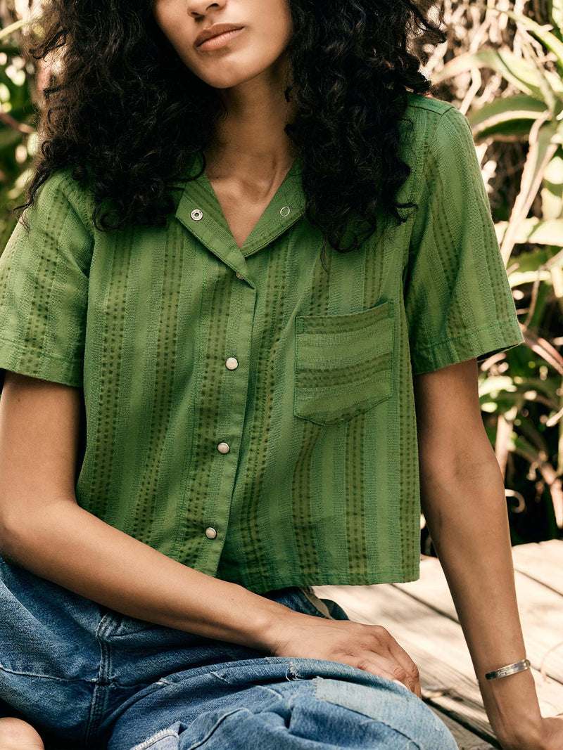 i+w x richter goods jacquard stripe pearl snap