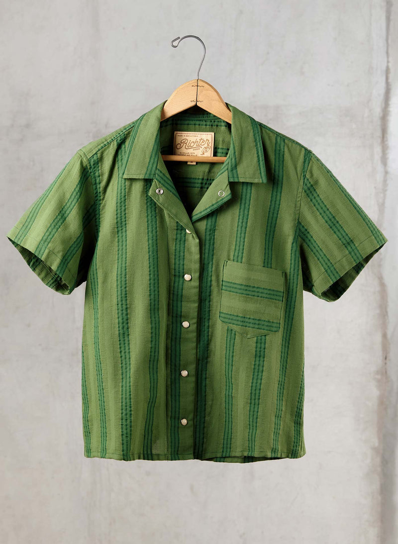 i+w x richter goods jacquard stripe pearl snap - Model