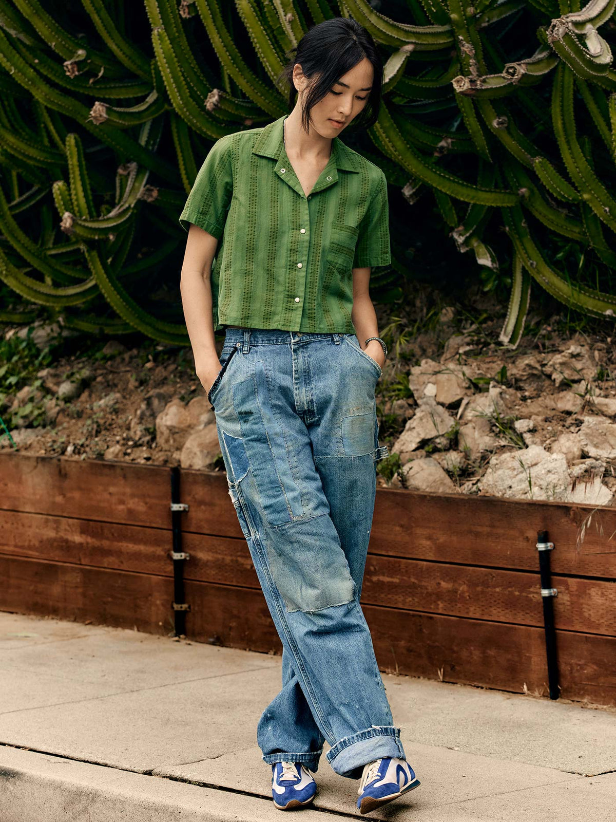 i+w x richter goods jacquard stripe pearl snap