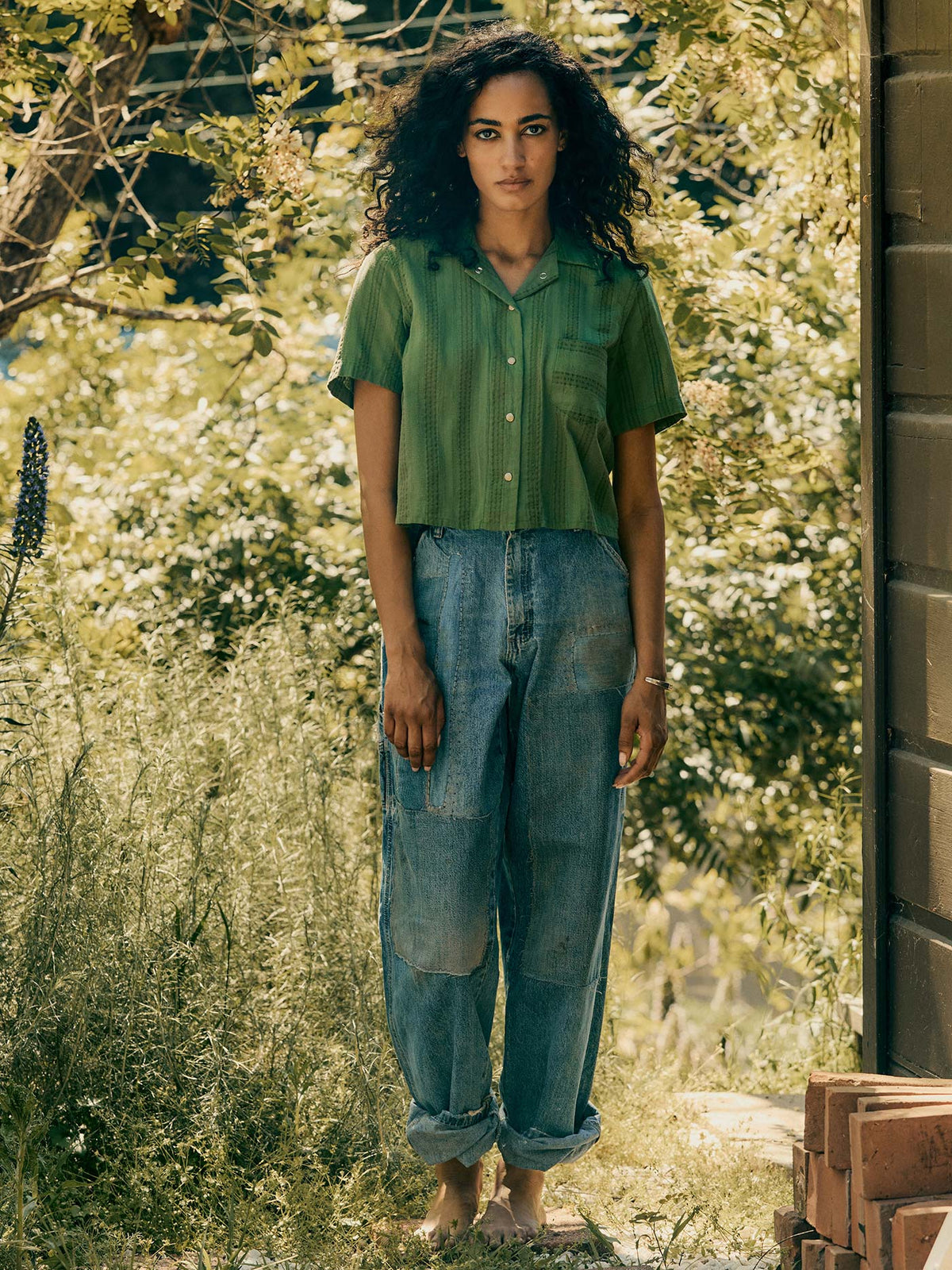 i+w x richter goods jacquard stripe pearl snap