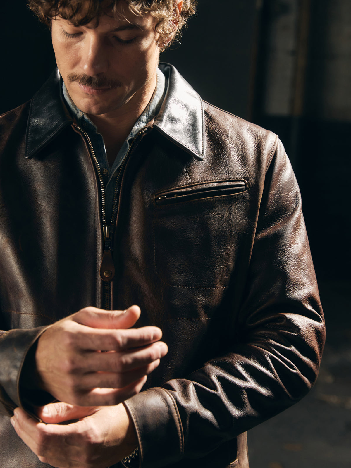 i+w x schott nyc cowhide delivery jacket