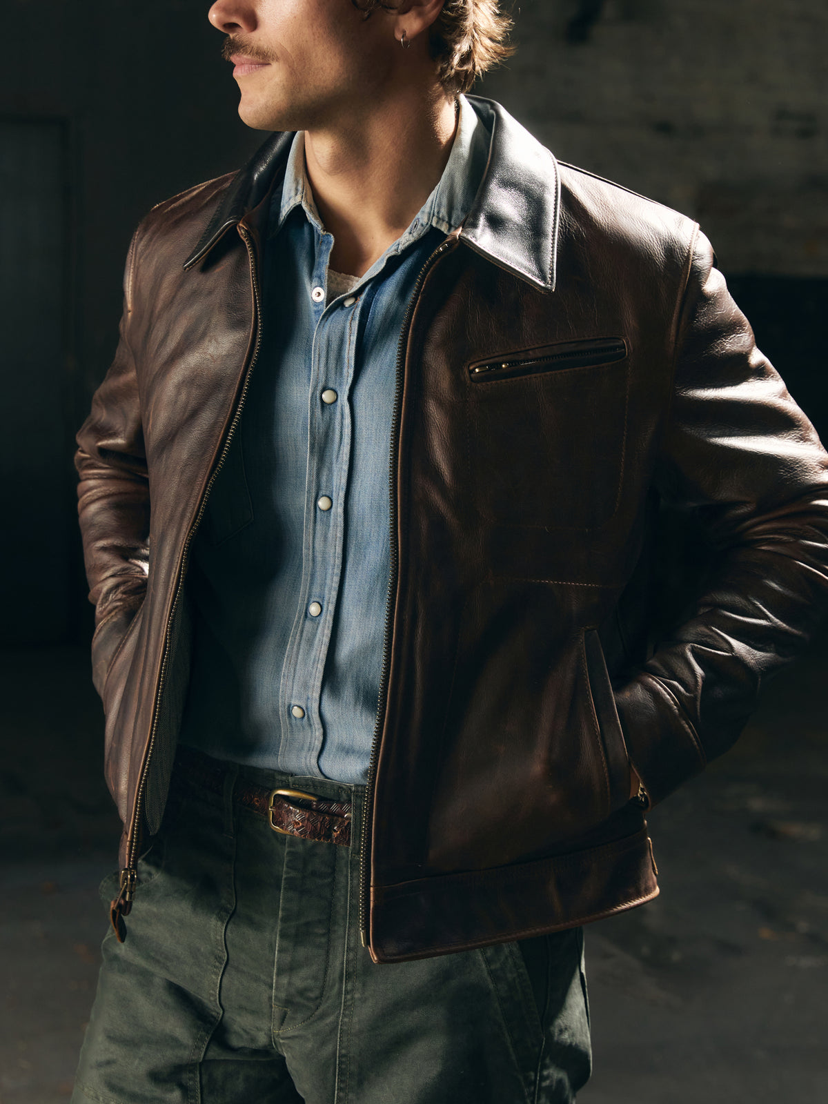 i+w x schott nyc cowhide delivery jacket
