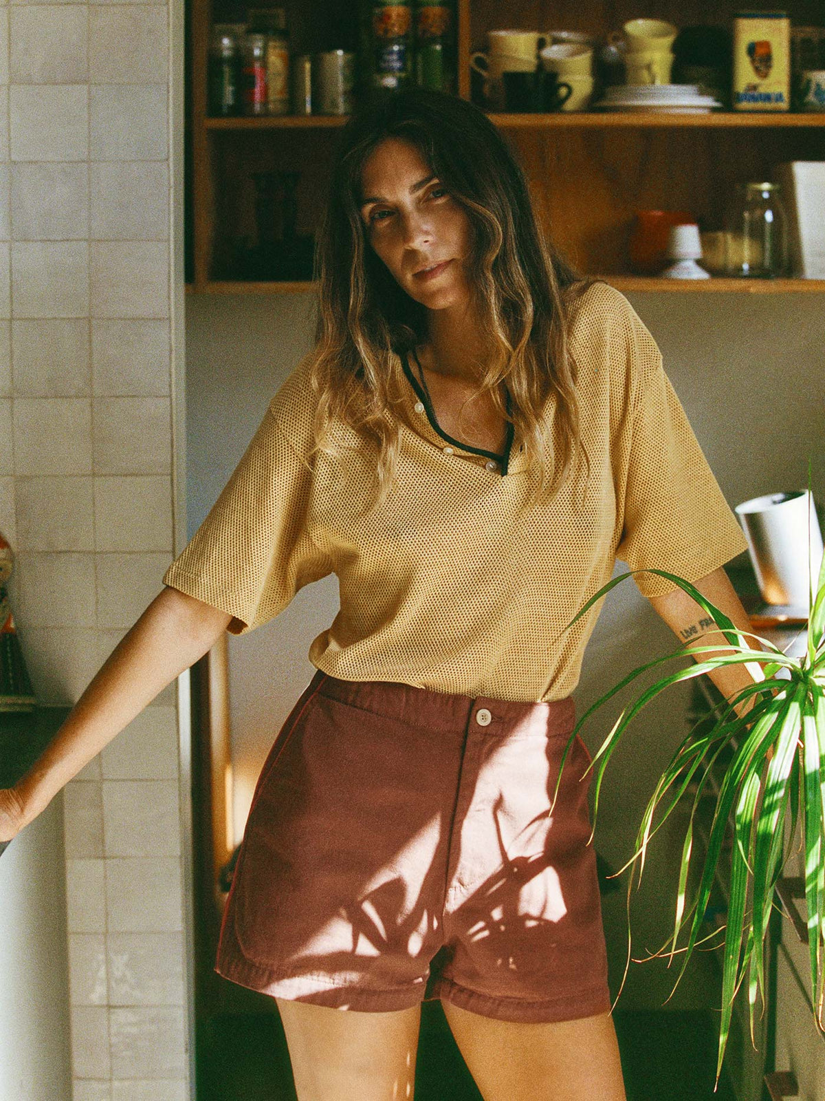 club short in terracotta