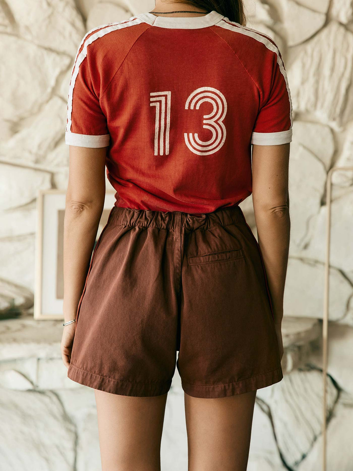 club short in terracotta